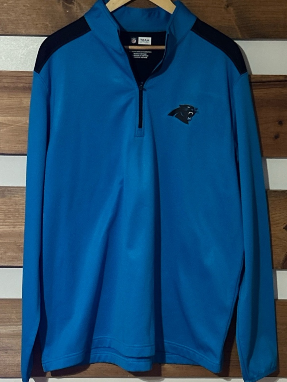NFL Genuine Panthers Team Apparel 1/4 Zip Pullover Fleece Lined Men's Size XL